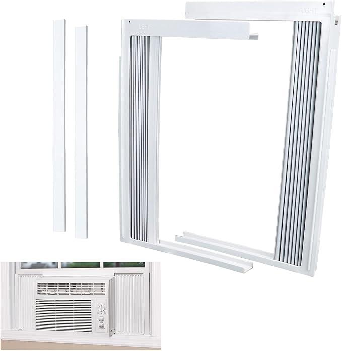 LBG Products Window Air Conditioner Side Panel and Frame Set,AC Accordion Filler Kit,Fits Most 12000BTU Window Air Conditioners,Window AC Side Panels
