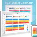 15.6 Inch Digital Calendar Touchscreen, Smart Family Electronic Calendar & Wall Planner with Schedule, Chore Chart, Meal Planner, Tasks, Wall & Desk Display, Digital Picture Frame Mode, 15.6 Large Screen