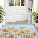 LUMI Spring Floral Door Mat, Low Profile Thin Mesh Doormats, Dirt Trapper Stain Resistant Welcome Mats, Waterproof Outside Mat for Home Decor, 18"x30", Daisy
