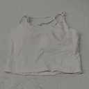 Foucome Nursing Tank Tops for Breastfeeding Longline Nursing Sports Bra Cross Back Workout Crop Top with Built in Bra (Small, White)