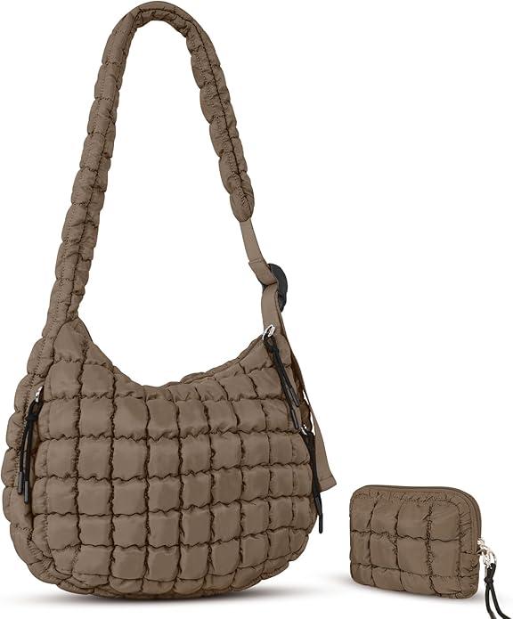 Puffer Tote Bag Quilted Carryall Bag Adjustable Shoulder Long Strap Puffy Hobo Crossbody Bag for Women with Detachable Pouch (Coffee) Puffer Tote Bag Quilted Carryall Bag Adjustable Shoulder Long Strap Puffy Hobo Crossbody Bag for Women with Detachable Pouch (Coffee)