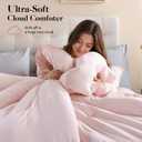 Fluffy Pink Comforter King Set-3 Pieces, Extra Soft Cloud-Like Bedding