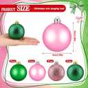 Simgoing 24 Pcs Pink Green Christmas Tree Ornaments 2.4 in Witch Christmas Balls Tree Decoration Princess Birthday Party Decor Witch Movie Accessories for Holiday Pastel Xmas Mantel Home Decor