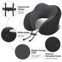 Travel Pillow, Best Memory Foam Neck Pillow Head Support Soft Pillow for Sleeping Rest, Airplane Car & Home Use (Black-E)