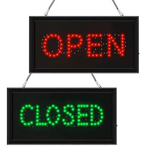 Open Closed Signs for Business LED Open Closed Sign Light Open and Closed Sign Display Closed Neon Sign Coffee Open Sign for Bar Pizza Store Restaurant Hotel ATM Party Supplies, 18.9 x 9.8 Inches