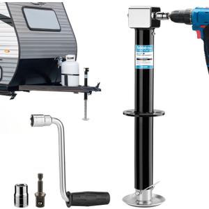 Kohree Upgraded 5000 lbs A-Frame Trailer Jack, 20-24V Cordless Drill Compatible, Adjustable RV Tongue Jack with Drop Leg & Drill Socket for Utility Yacht Boat Camping Trailer, 25" Vertical Travel