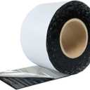 BXI Fluorocarbon Film Asphalt Waterproof Tape, 4 Inches X 32 Feet, Weatherproof Sealing Membrane, Self-Adhesive SBS Modified Bitumen Flashing Sealant Patch, Seam Leak for Roof Window Driveway Repair