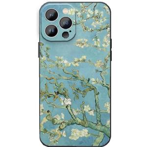 for iPhone 15 Pro Max Case Cute Aesthetic Retro Floral Van Gogh Almond Blossom Phone Case with Nature Plants Art Painting