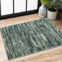 SIILOOM 2x3 Modern Abstract Rug for Entryway, Dark Green Super Soft Small Area Rug, Washable Non-Slip Kitchen Rugs, Low-Pile Mat for Kitchen, Bedside, Indoor Door Mat
