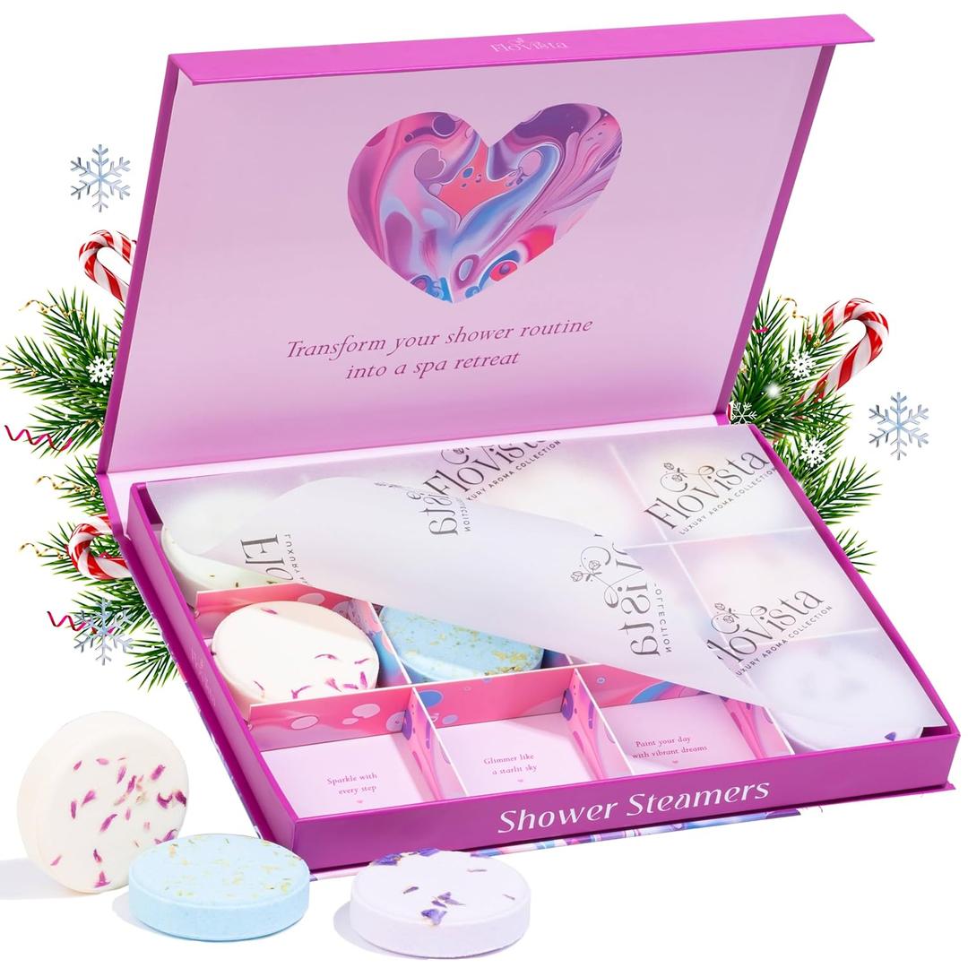 Aromatherapy Shower Steamers Gift Set  12 Spa Tablets, 6 Scents (Lavender, Mint & Eucalyptus, Jasmine, Watermelon, Grapefruit & Orange)  Relaxation & Stress-Relief Self-Care Gifts for Women