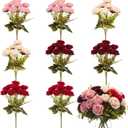 8 Bunches 72 Heads Artificial Roses Bulk with Long Stems & Leaves Mixed Pink Red Silk Rose in Bulk for Decoration DIY Wedding Arrangement Bridal Bouquets Centerpieces Valentines Home Decor