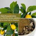 Artificial Potted Plants, 15.7 inches Small Fake Lemon Tree Artificial Lemons Citrus Tree with Blue and White Pot Faux Potted Plants Indoor Lemon Decorations for Home, Office, Living Room Table, Desk