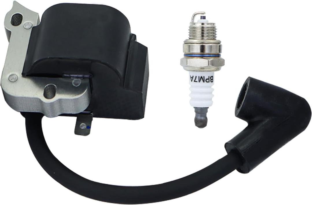 Ignition Coil for Stihl FS38 FS55 FS45 FS46 FC55 HL45 HS45 KM55 MM55 weed eater trimmer Engine Replace 4140 400 1308 4140 400 1307 with Spark Plug