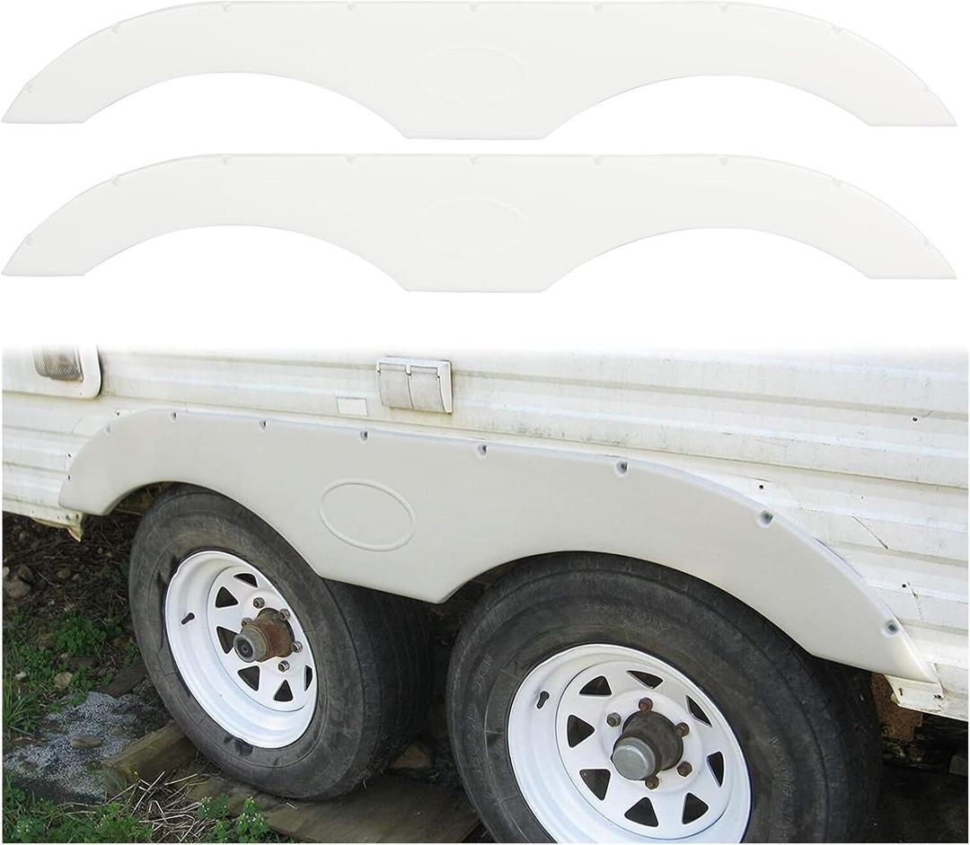 ECOTRIC RV Fender Skirt Replacement Tandem Trailer for RVs Campers and Trailers - White