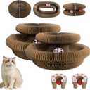 2 Pack Kitty Cat Toy,Foldable Magic Organ Cat Scratcher Board with Bell Ball,Interactive Cat Scratcher, Collapsible Magic Organ Cat Toy,3-in-1 Cat Scratcher Toy for Indoor Cats