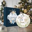 2 x Christian Ornament with Cross & Daisies, Religious Scripture Decor, All My Hope is in Jesus Ornament, Inspirational Faith Gift for Women, Christian Tree Decor, Bible Verse Keepsake