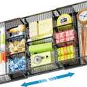 Marbrasse Expandable Desk Drawer Organizer, Mesh Drawer Organizer Tray with 10 Adjustable Compartments, Desk Organizers and Accessories for Office Supplies (Longer Expandable Drawer Organizer-B)