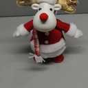 GMOEGEFT Christmas Reindeer Singing and Dancing Rudolph, Xmas Moose Holiday Home Decorations Ornament, Red