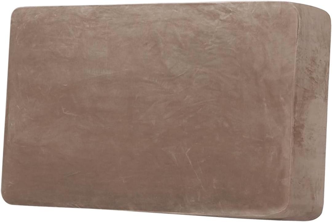 H.VERSAILTEX Velvet Stretch Individual Couch Cushion Cover Plush Slipcover for Loveseat Sofa Furniture Protector Seat Cover (1 Piece Loveseat Cushion Cover, Taupe)