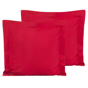 FLXXIE Microfiber European Pillow Shams Set of 2, Fade, Wrinkle and Shrinkage Resistant Soft Pillow Covers with Envelope Closure Euro Sham Covers (Red, 26x26 Inches)