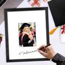 LaVie Home 16x20 Wedding Signable Picture Frame – Black 16x20 Frame Wood Displays 5x7 Pictures with Mat, for Graduation Wedding Signatures, Anniversary Keepsake Picture Frame