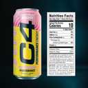 C4 Performance Energy Drink | Strawberry Blast | Zero Sugar Carbonated Preworkout Energy | 200mg Caffeine with Beta Alanine | 16 Fl Oz (12 Pack) (EXP 03/15/26)