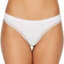 OnGossamer Women's Ongossamer Womens Cabana Cotton Hip Thong Panties (White, M)