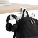 Heavy-Duty Backpack Hanger for Desk & Table, Adjustable Desk Hook for Bag with 80lb Capacity, T-Shape Backpack Holder & Purse Hook for Table, Clip-On Desk Bag Hook for Office Classroom Home