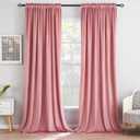 MIULEE Blush Pink Velvet Curtains Thermal Insulated Blackout Curtain Drapes for Bedroom Living Room Darkening 84 Inches Long Curtains Panels Rod Pocket Set of 2