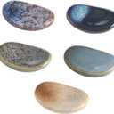 Small Ceramic Spoon Rest 5 pcs (0.55" x 1.45" x 2.16"), Spoon Rest for Stove Top,Heat Resistant Porcelain Spoon Utensil Holder-Kitchen Utensil Rest Table Decor and Accessories