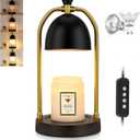 Hong-in Candle Warmer Lamp with Timer and Dimmer,House Warming Gifts New Home Decor,Birthday Gifts for Women Mom,Wax Warmer Lamp for Jar Candles with 2 Bulbs(Black)