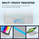 RAYMCRAFT for iPad 11th(A16, 2025)/10th Generation Case with Keyboard, Magic Keyboard 2022, Springy Backlit Keys, Stain-Resistant Surface, Multi-Touch Trackpad, White