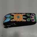 Wide Purse straps Crochet Flower replacement crossbody for Handbag Adjustable Embroidery Knit Guitar Shoulder strap (Black Gesang Flower)