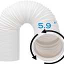 YOUHO Air Conditioner Hose, Portable Exhaust Vent Hose with 5.9 Inch 6 Diameter, Counterclockwise AC Hose Length to 80 Inch, Universal Replacement AC Vent Hose for LG and Many More Portable AC