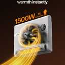 Wall Heater, Space Heater for Bedroom, 1500W PTC Fast Heating Electric Heaters for Indoor Use, 30 Oscillation, Adjustable Thermostat, 24H Timer, Remote Control, Desk or Wall Mounted Heater for Office