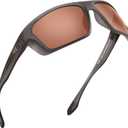 KastKing Huzzah Polarized Sport Sunglasses for Men and Women, Ideal for Driving Fishing Cycling and Running,UV Protection (Frame: Gloss Metalic Gun /Lens: Copper - Silver Mirror)