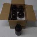 Set of 6 Amber Bud Vases, Small Glass Vases, Vintage Medicine Bottles Apothecary Jars with Brush, Flower Vases for Home Decor, Wedding Centerpieces