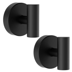 Suction Cup Hooks, Removable Shower Hooks for Inside Shower – Towel Hooks for Bathroom Window Glass Mirror Tile, Bath Robe Looafh Hook for Hanging – Waterproof & Rustproof, Black (2 Pack)