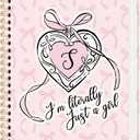 Pink Personalized Notebook Journal for Teen Girls Women, Initial Monogrammed Gifts for Women Girl, Teen Journals for Girls, Coquette Pink Bow Initial S Hardcover Spiral Notebook, 5.5x8.3