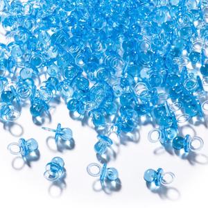 150 Mini Acrylic Pacifiers for Baby Shower Game, 0.86 Inch Bulk Chupones para Gender Reveal Party Favors Table Decoration (Blue)