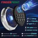 5.5 Cuft Biometric Fireproof Safe For Home, Heavy Duty Safe Box Fireproof Waterproof, Large Document Safety With Keypad and Dual alarms, Digital Security Safety Box for Money Jewelry
