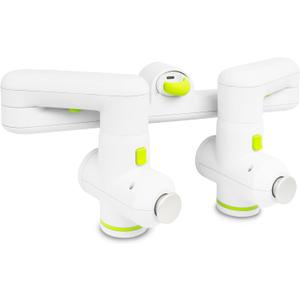 ProsourceFit Dual Pro Percussion Massage Gun, 6 Attachable Pieces for Deep Tissue Relief, Muscle Massager Gun with 4 Speed Levels, Adjustable Handles for Back Massage, and Quiet Portable Relief, White