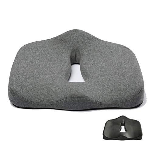 Seat Cushion for Office Chair, Relieve Hemorrhoids, Prostate Coccyx Sciatica, Pregnancy, Orthopedic Seating Cushion, Ergonomic Bamboo Charcoal Memory Foam Cushion, Gray