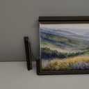 Dark Brown Framed Appalachian Mountains Wall Art Nature Landscape Canvas Print Spring Wildflowers Hills Poster Picture for Living Room Bedroom Office Wall Decor 24x16in Ready to Hang