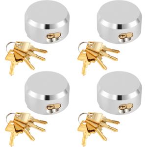 IRONWALLS Keyed Alike Puck Lock 4 Packs, 2-7/8Steel Heavy Duty Hidden Shackle Padlocks with 16pcs Keys, Silver Round Puck Locks with 1.7" (L) x 0.59" (H) x 1.2(D) Shackle Opening, Without Hasp