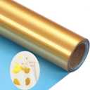Gold Htv Vinyl Gold Iron Heat Transfer Vinyl Rolls HTV 12inch x 5feet Iron On Vinyl for T-Shirts Totes and Bags, Easy to Cut & Weed for Silhouette Cameo, Heat Press Machine