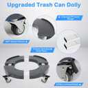Nefish Trash Can Dolly Wheels, 15-19 Inch Adjustable Round Furniture Dollys with 4 Wheels, Heavy Duty Drum Dollies 440lbs Keg Dollys, Multi Functional Rolling Dolly Cart