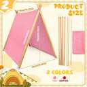 6 Pack Teepee Tents Bulk, Sleepover Play Tents Washable Foldable Teepee Shelter for Indoor Outdoor Slumber Pajama Party(Pink, Rose Red)