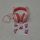 iClever Kids Headphones with Cat Ear Led Light Up, Safe Volume Limite, FunShare, Foldable, Over-Ear Headphones for Kids for School/iPad/Tablet/Travel, Meow Donut-Pink (Medium)