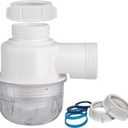 1-1/2"1-1/2" Clear Removable Bottle Trap, P-Trap Replacement, Easy Cleaning, for Kitchen, Bathroom & Garbage Disposal Sink Drain (White-Male)